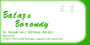 balazs borondy business card