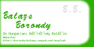 balazs borondy business card